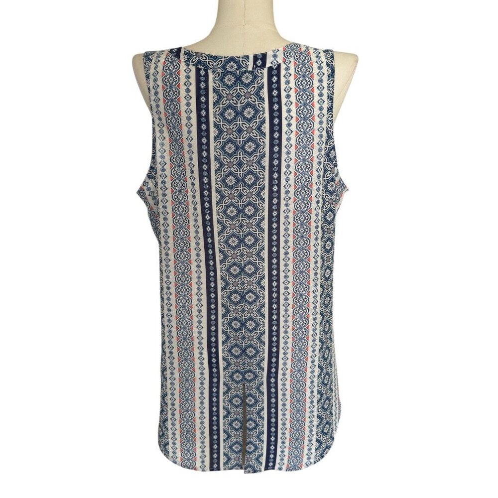 Sanctuary V-Neck Sleeveless Split Back Button Up Top Blouse Women's Sz L - Picture 4 of 11